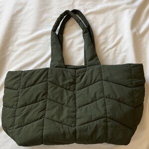 A New Day Olive Quilted Tote Bag